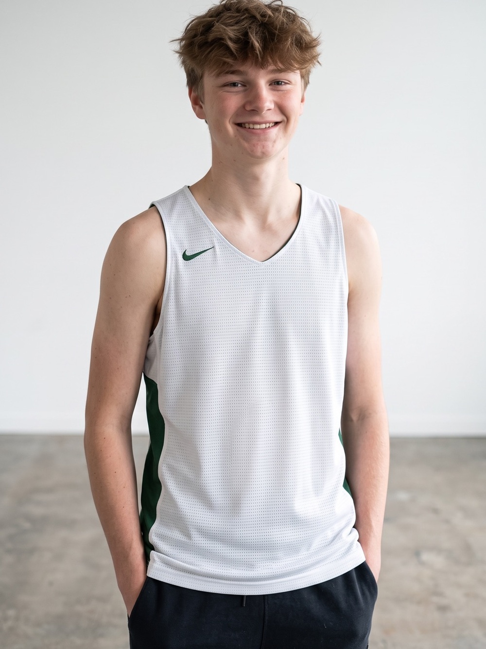 Nike Reversible Basketball Jersey Tank Top Green White Size Extra Large XL